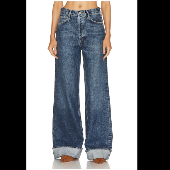 Agolde Dame High Rise Wide Leg Jeans in Control Size 30 - Picture 1 of 7